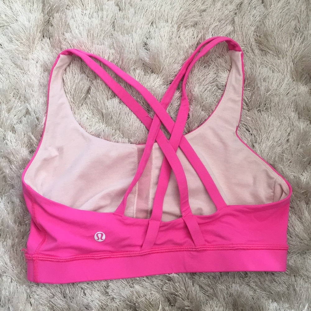 Lululemon pink strappy back sports bra size 8